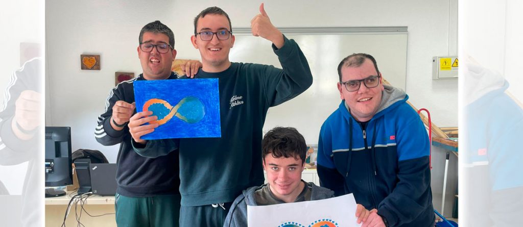 Personas celebrando el dia del autismo