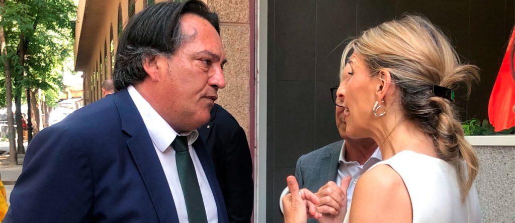 Juan Agudo, AEMED, conversa con la vicepresidenta Yolanda Díaz