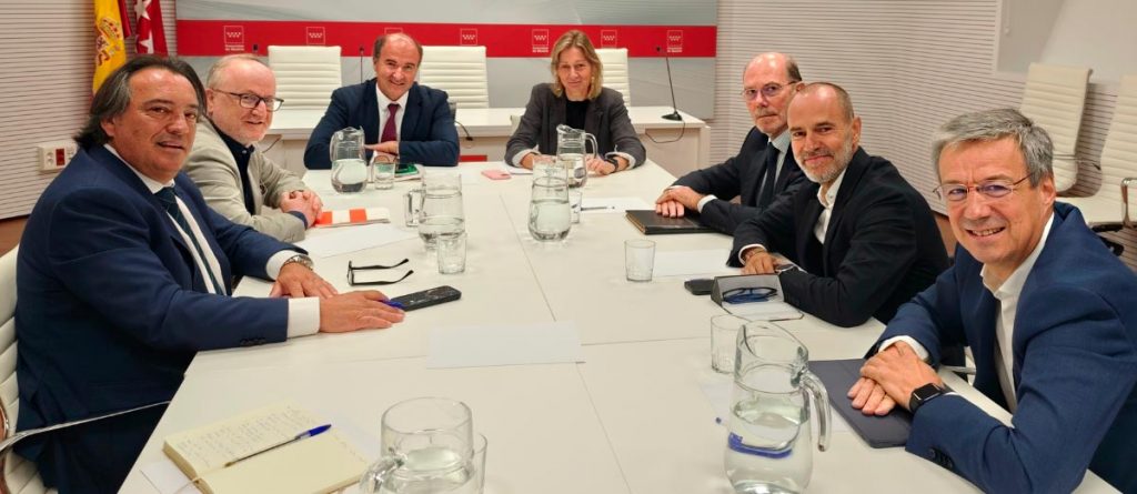 Responsables de AEMED y otras entidades gestoras de plazas para personas con discapacidad intelectual y trastornos de conducta, reunidos con el viceconsejero de familia, juventud y servicios sociales, y la directora general de discapacidad
